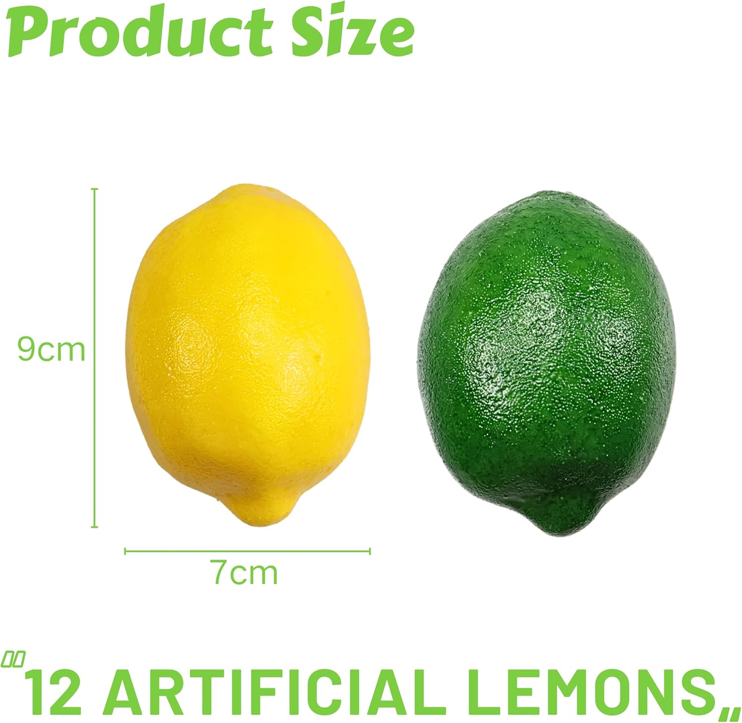 12 Pcs Fake Lemons Set Realistic Artificial Fruit for Home Decor and Photography