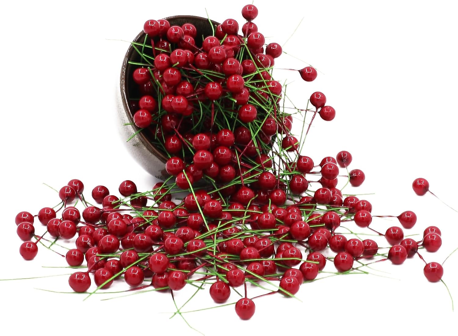 Tuxiaobu 300 Pcs Artificial Wine Red Holly Berries