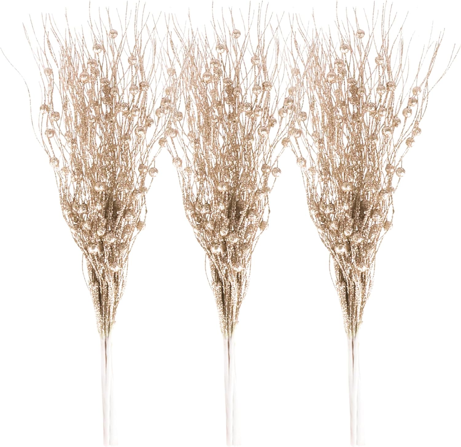 18 Pack Glitter Berry Stem Christmas Decor