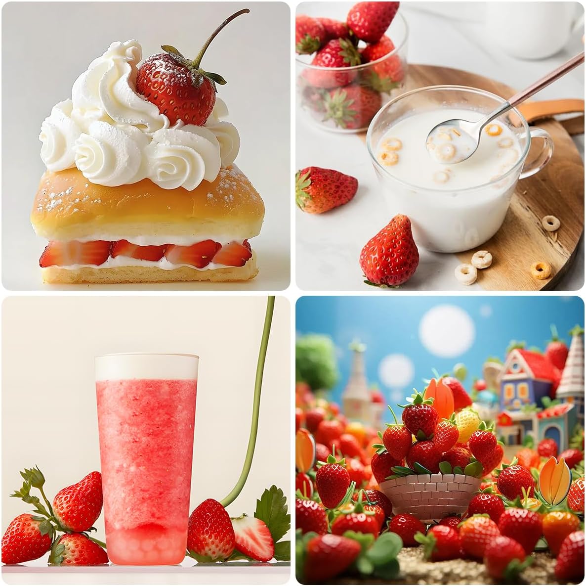 30 PCS Plastic Artificial Strawberries Realistic Decorations