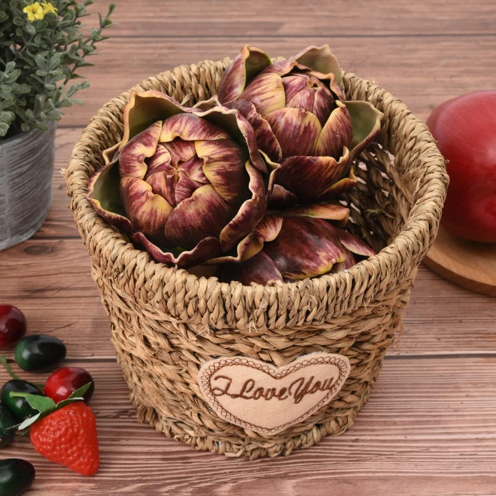 Artificial Artichokes 3Pcs Purple Red for Home Kitchen Decor