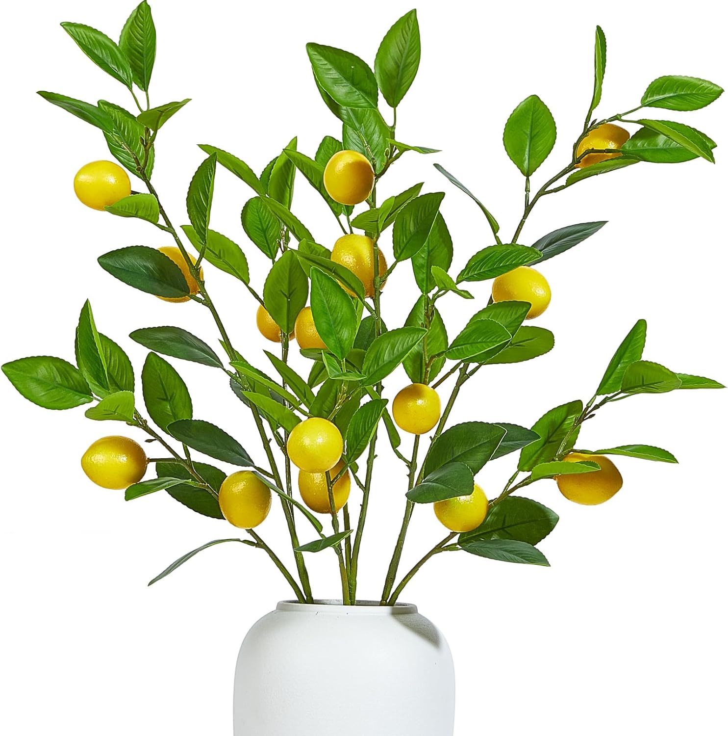 36 Inch Artificial Lemon Branches with Realistic Fruits and Leaves