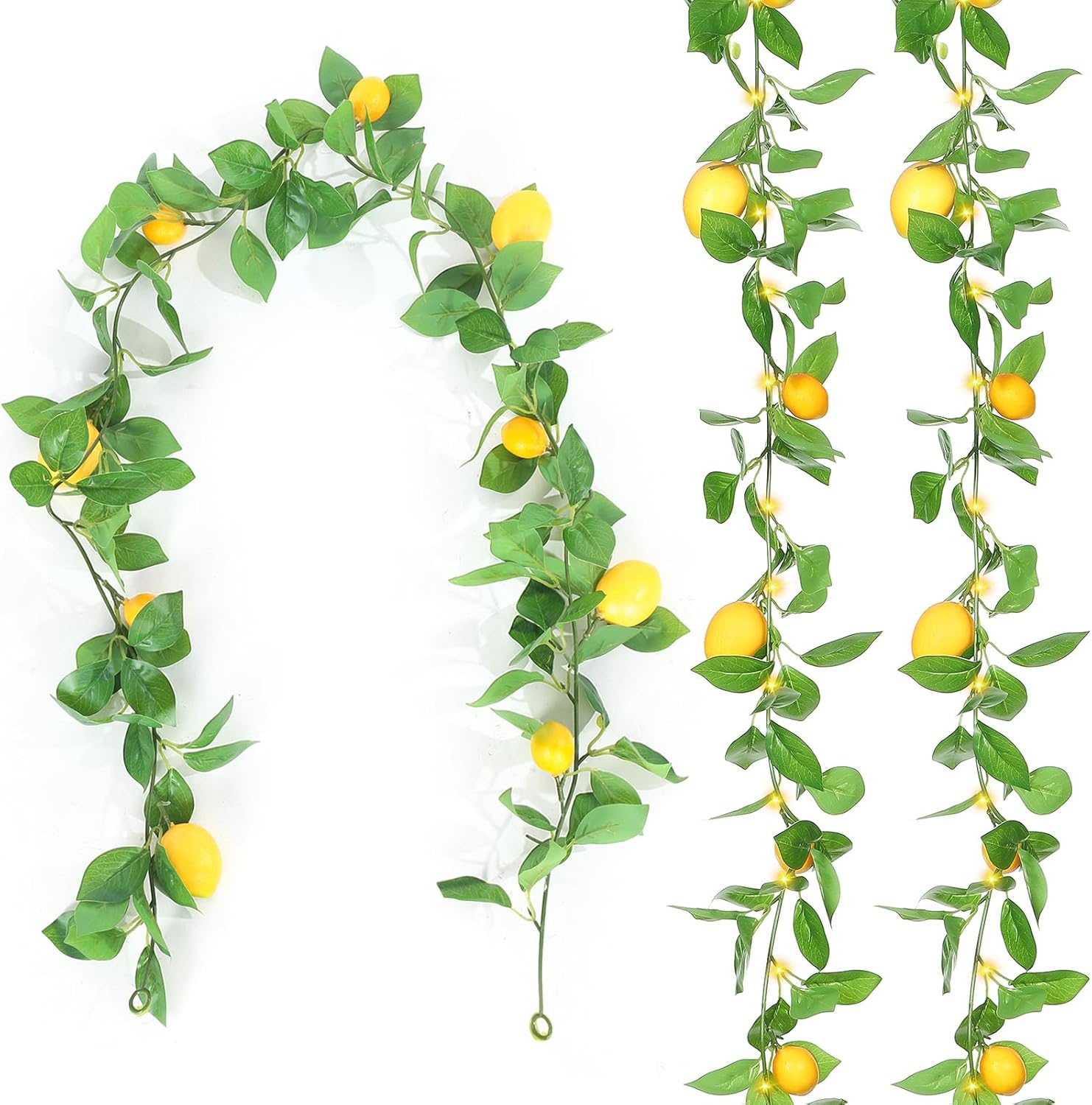 3 Pcs Artificial Lemon Garland with Battery Light