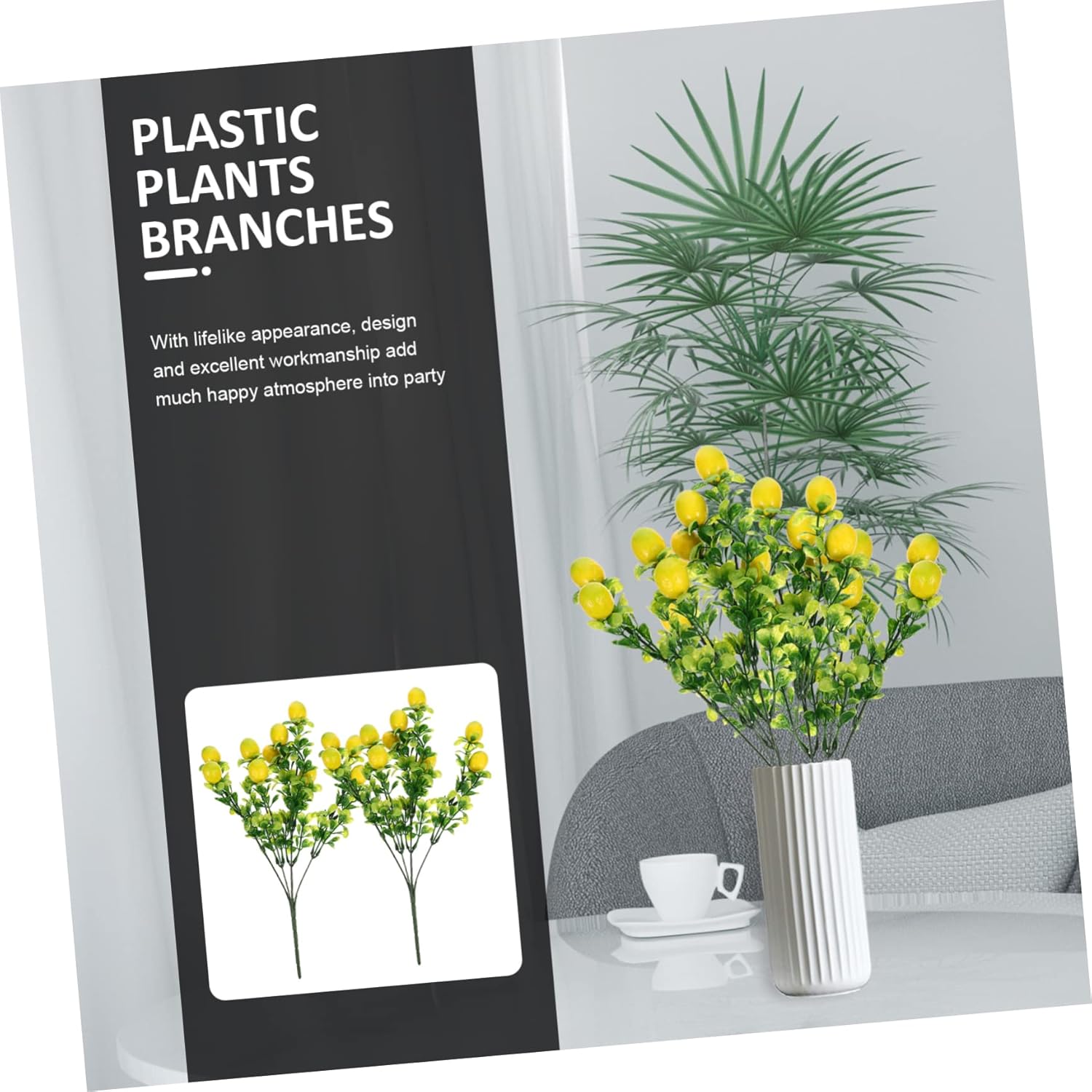 HOMSFOU Artificial Fruit Branches with Red Berries