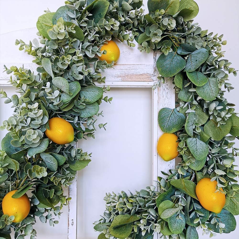 AKOAK 4 Pcs Artificial Yellow Lemon Decoration