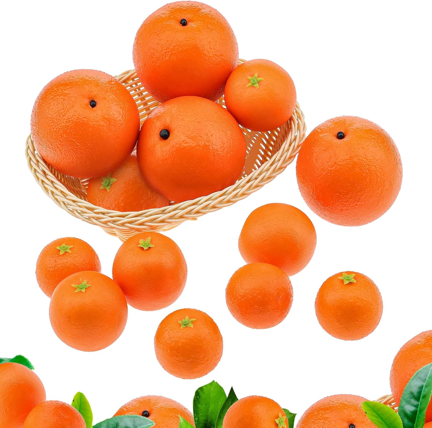 Woration Realistic Artificial Orange Decor Set 12PCS