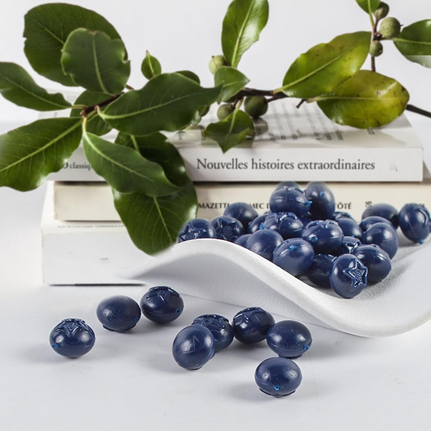 50 Pcs Artificial Blueberry Decor for Home Kitchen Party