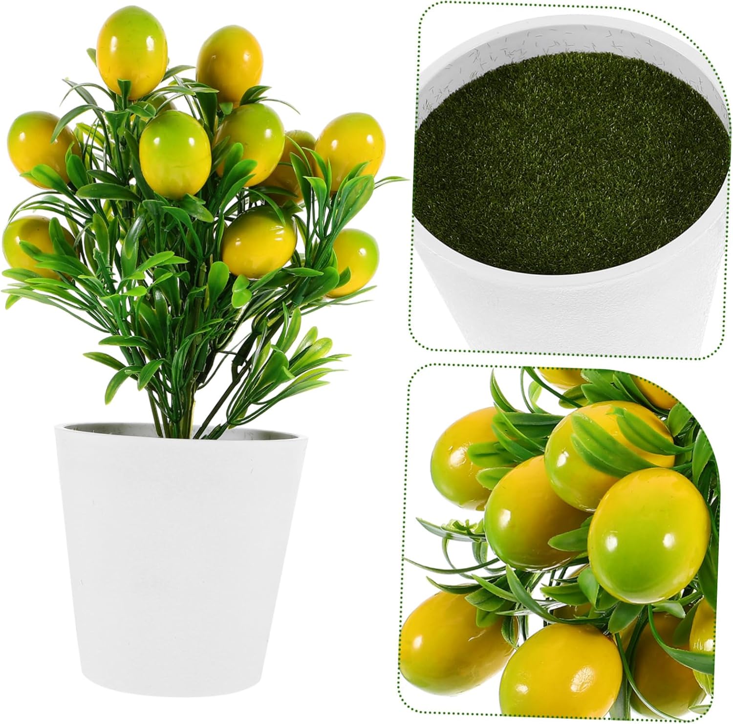 LIFKOME Artificial Lemon Branches Potted Plant Decor