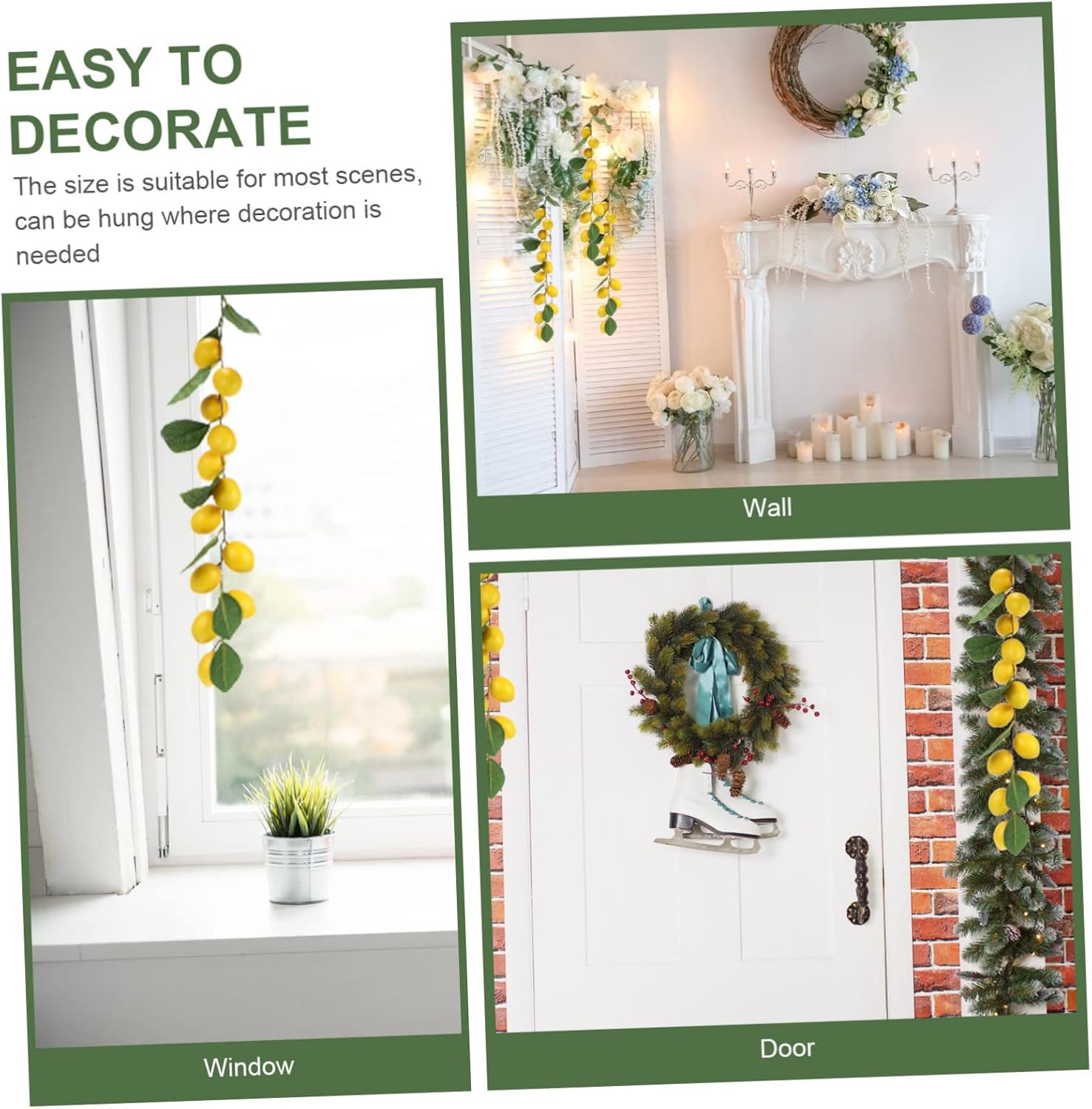 Wakauto Simulated Lemon Rattan Hanging Ornament for Home Decor