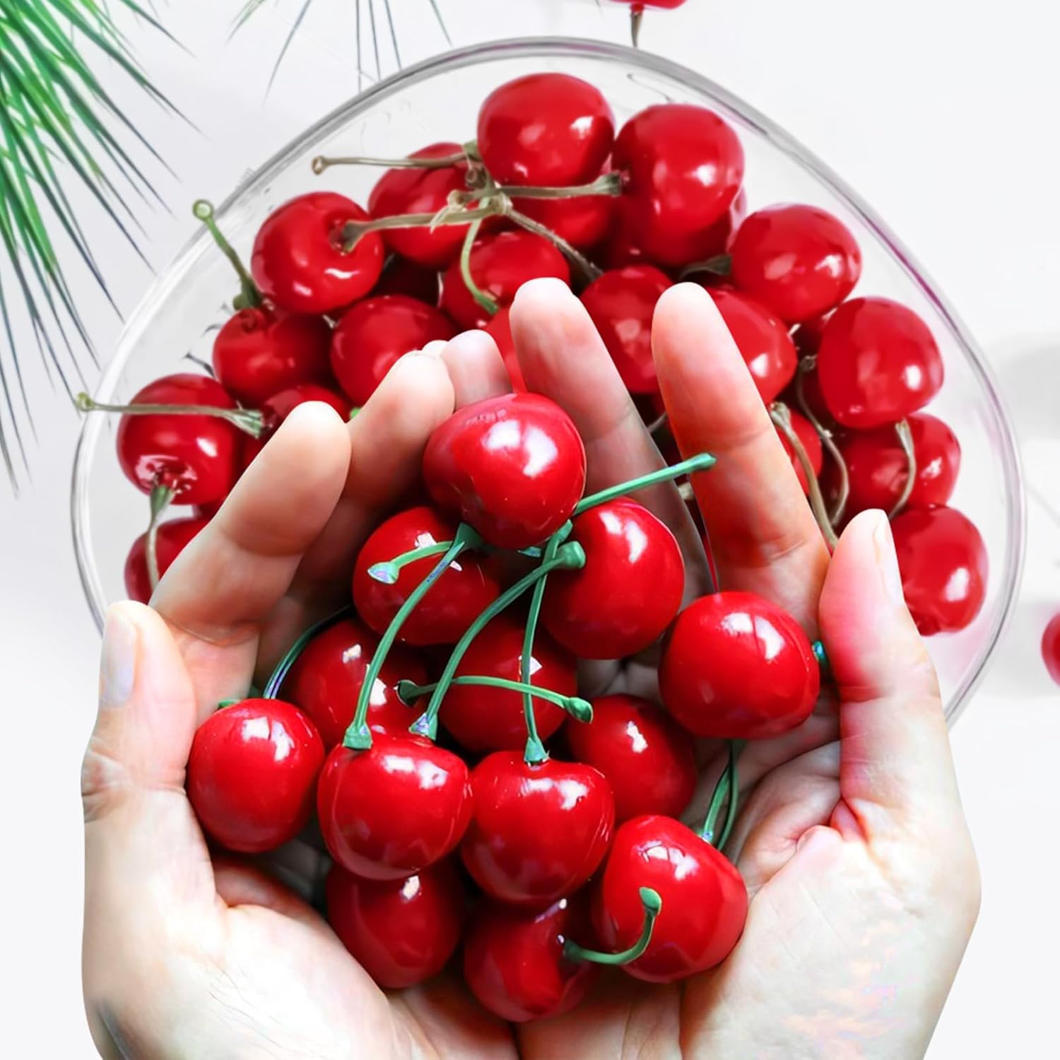 Realistic Fake Cherries 26Pcs Artificial Fruit Decor