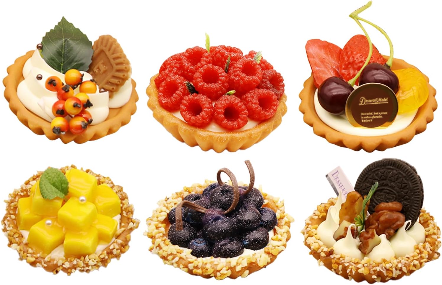Artificial Egg Tart Models Set 6 Pack