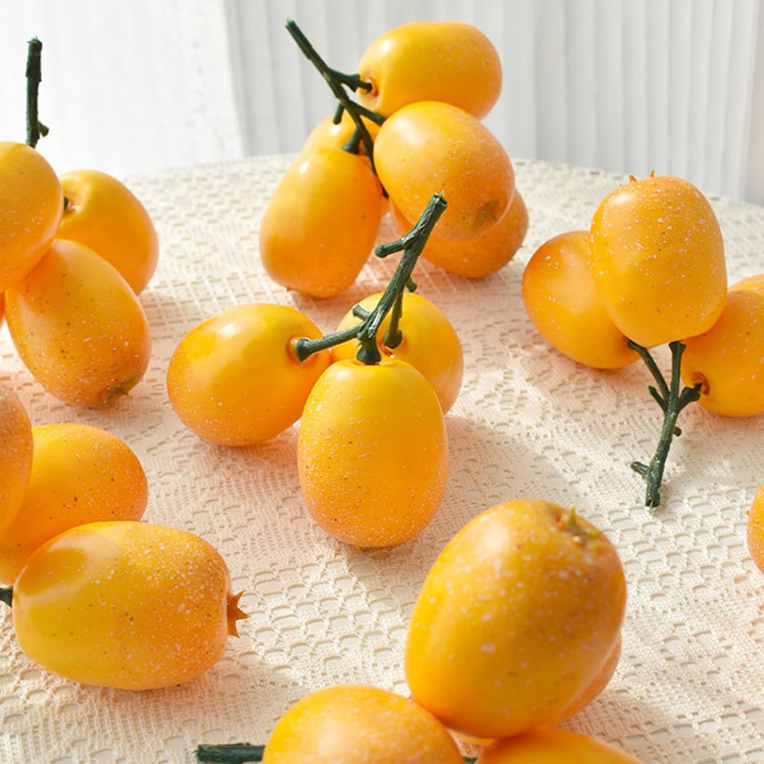 Realistic Artificial Loquat Fruit Decoration