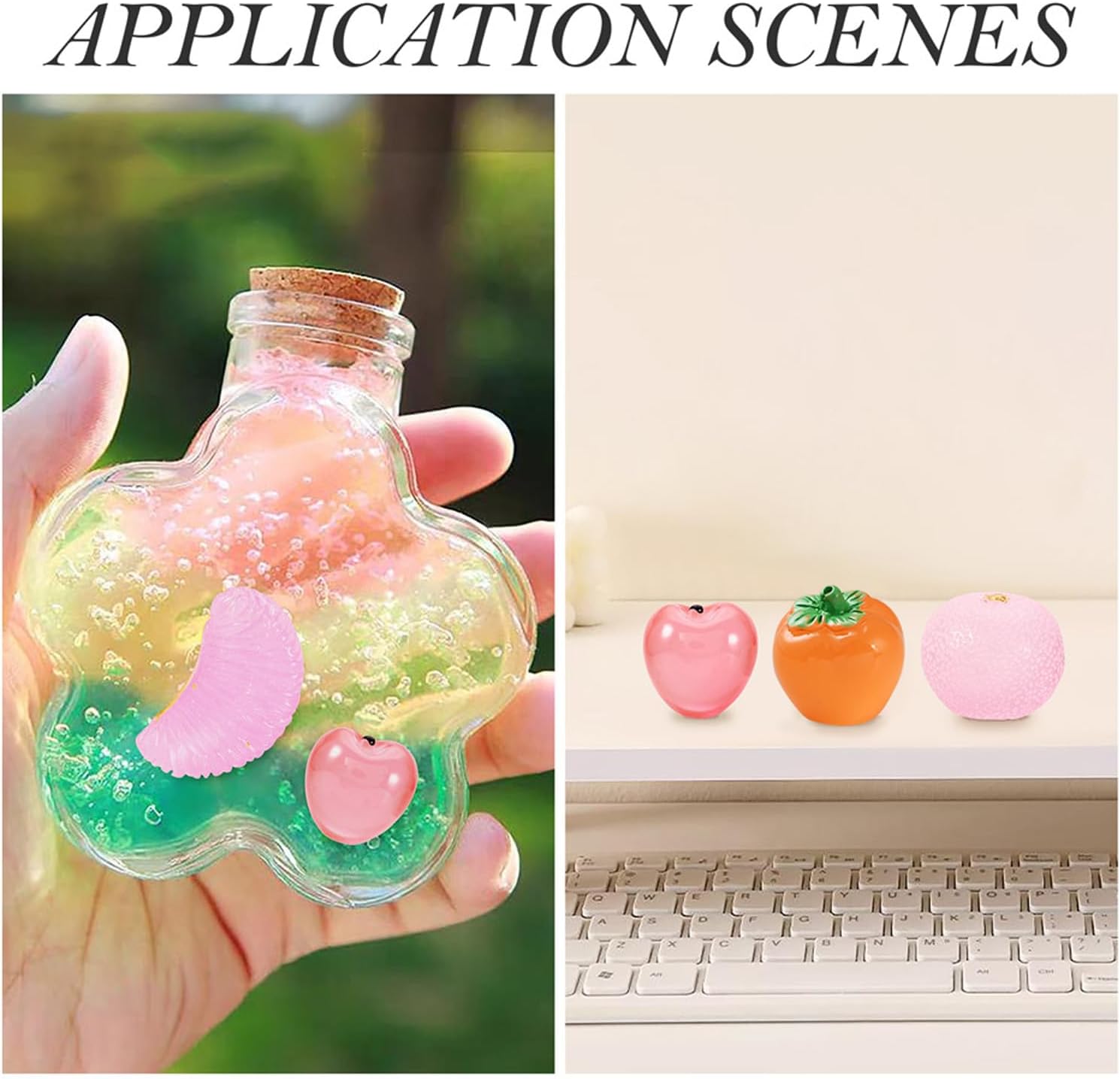 16Pcs Glow in The Dark Mini Pink Fruit Decorations