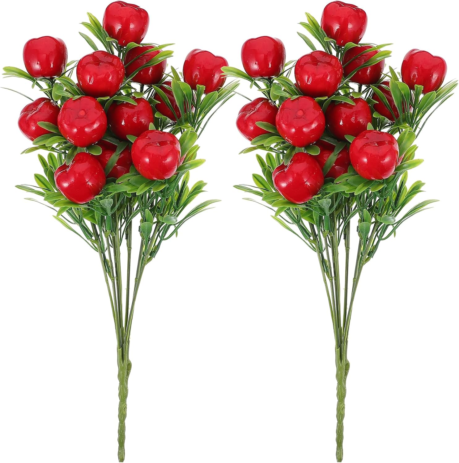 PRETYZOOM Artificial Apple Branches 2pcs Decor Vase