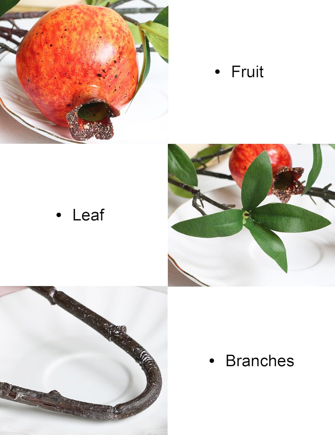 Forlaoers 2pcs Artificial Pomegranate Flowers for Christmas Decorations