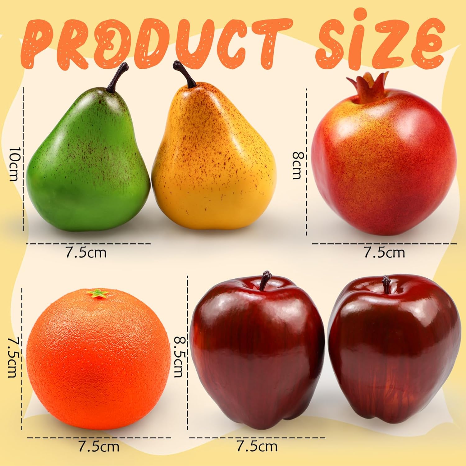6 Pcs Artificial Fruit Pack Lifelike Decor