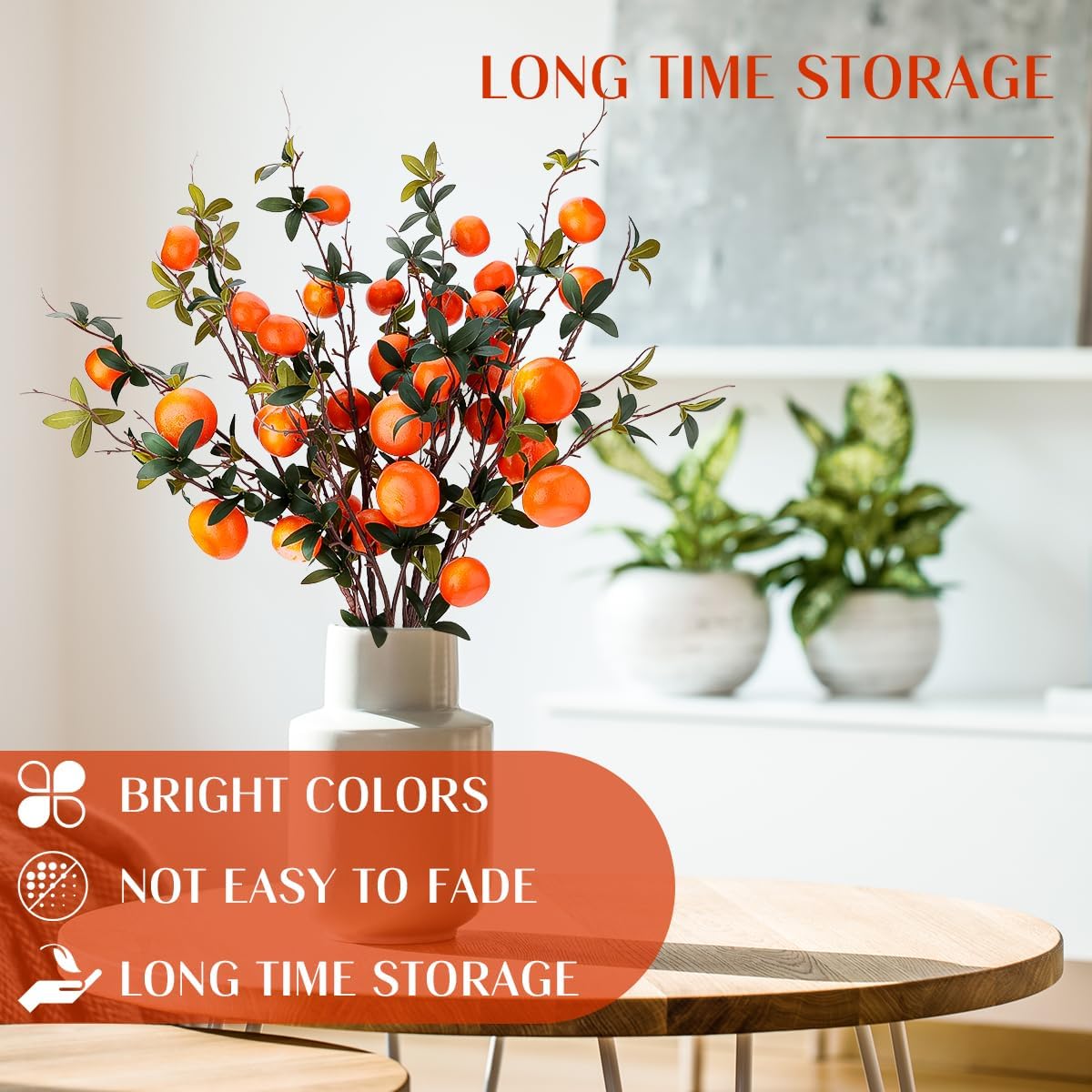 Gresorth 374 Inch Artificial Orange Branch 3pcs