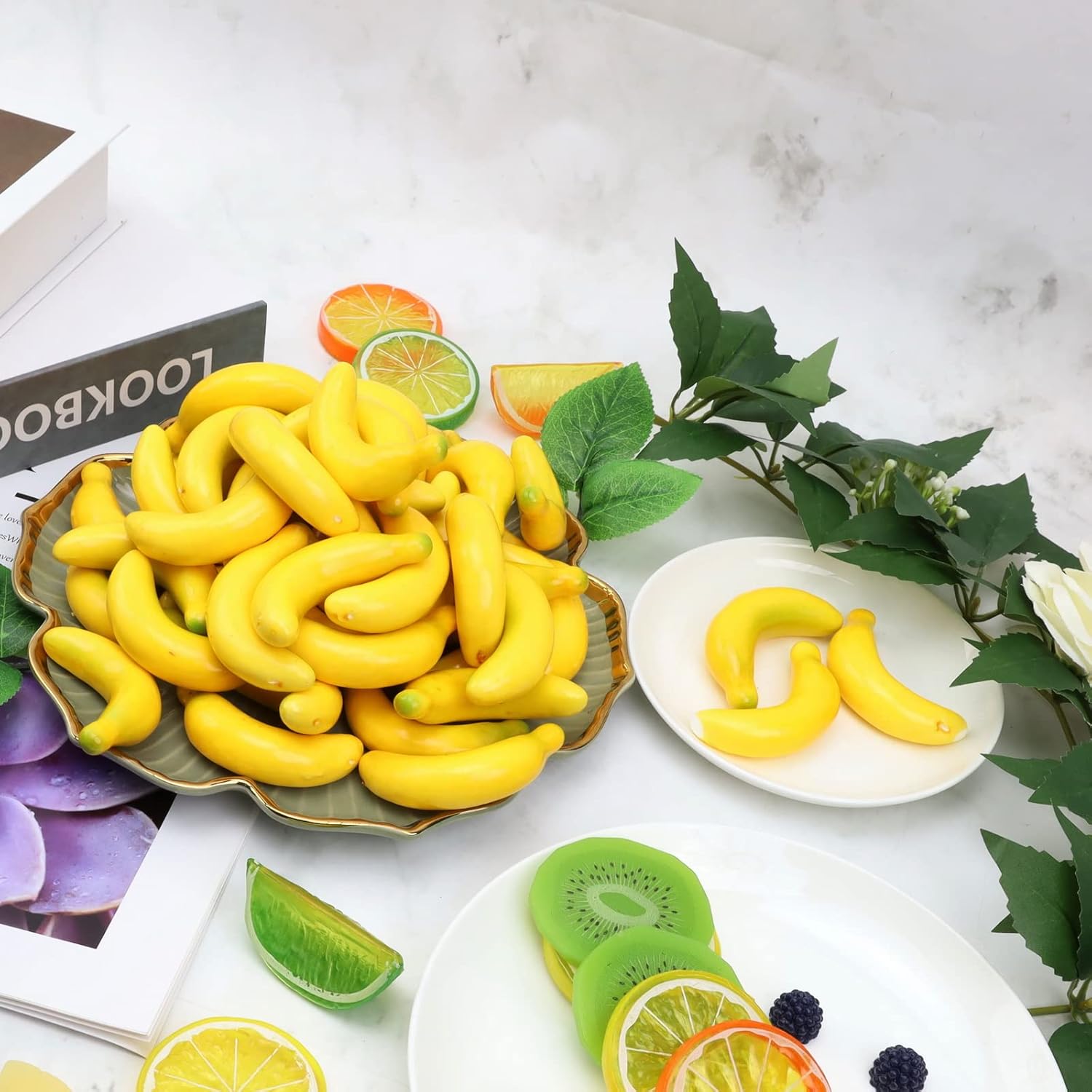 Gresorth 40pcs Mini Artificial Yellow Banana Decoration