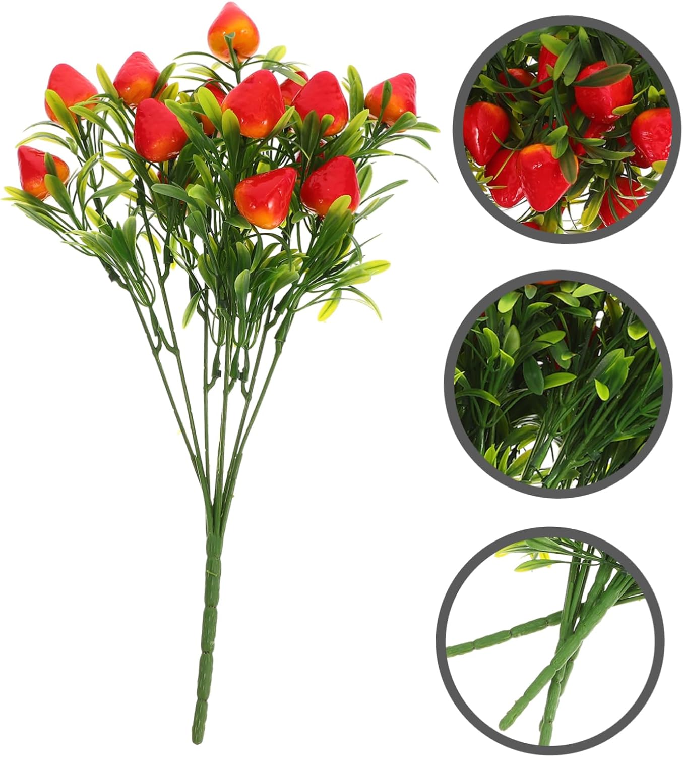 IMIKEYA Artificial Strawberry Branches 5pcs