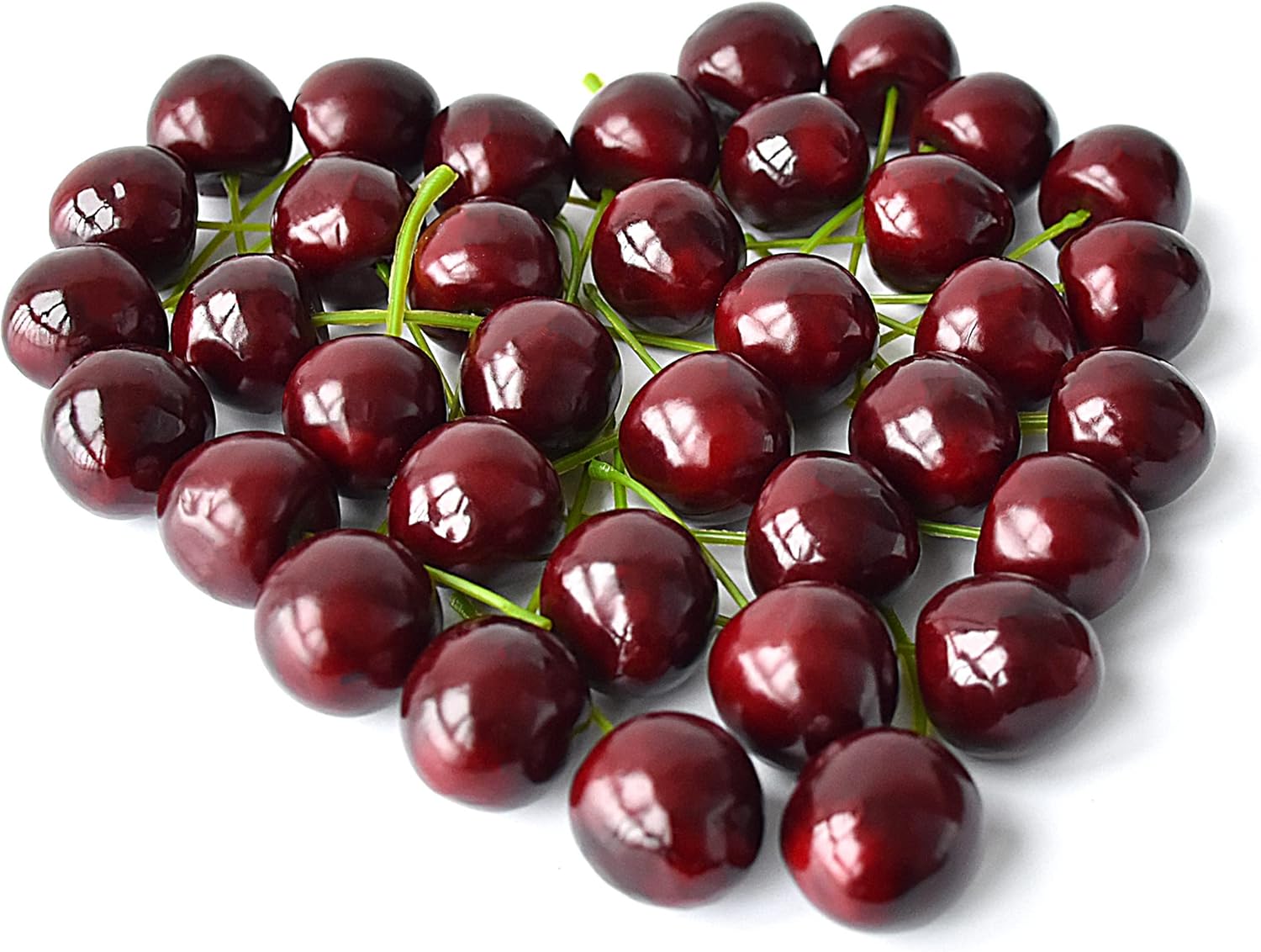 36 Pcs Artificial Lifelike Cherries Decoration Set Black