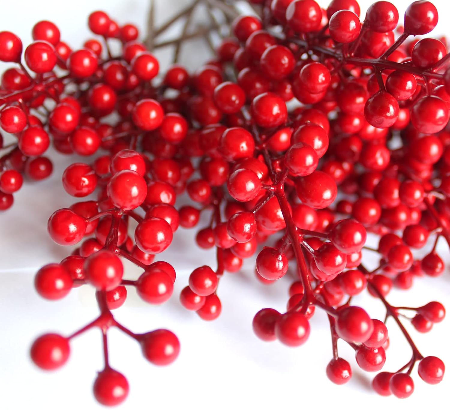 Artificial Burgundy Berries Stems 20 Pcs 12 Inch Each