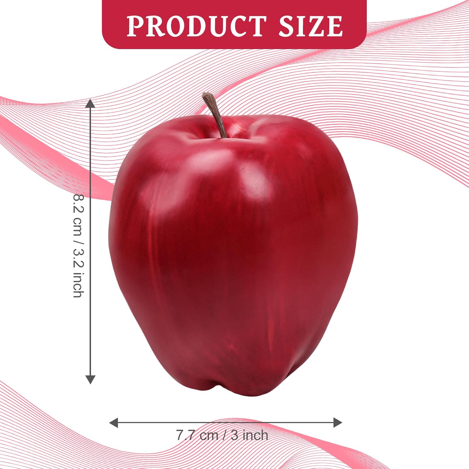 6pcs Artificial Apple Decor for Home Kitchen Office Christmas