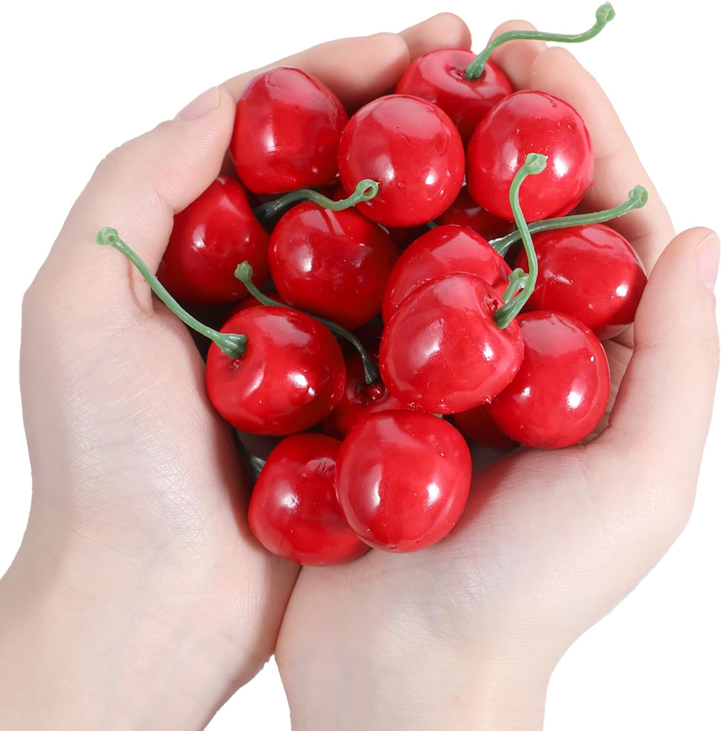 50Pcs Artificial Cherries Lifelike Decor Photography Props