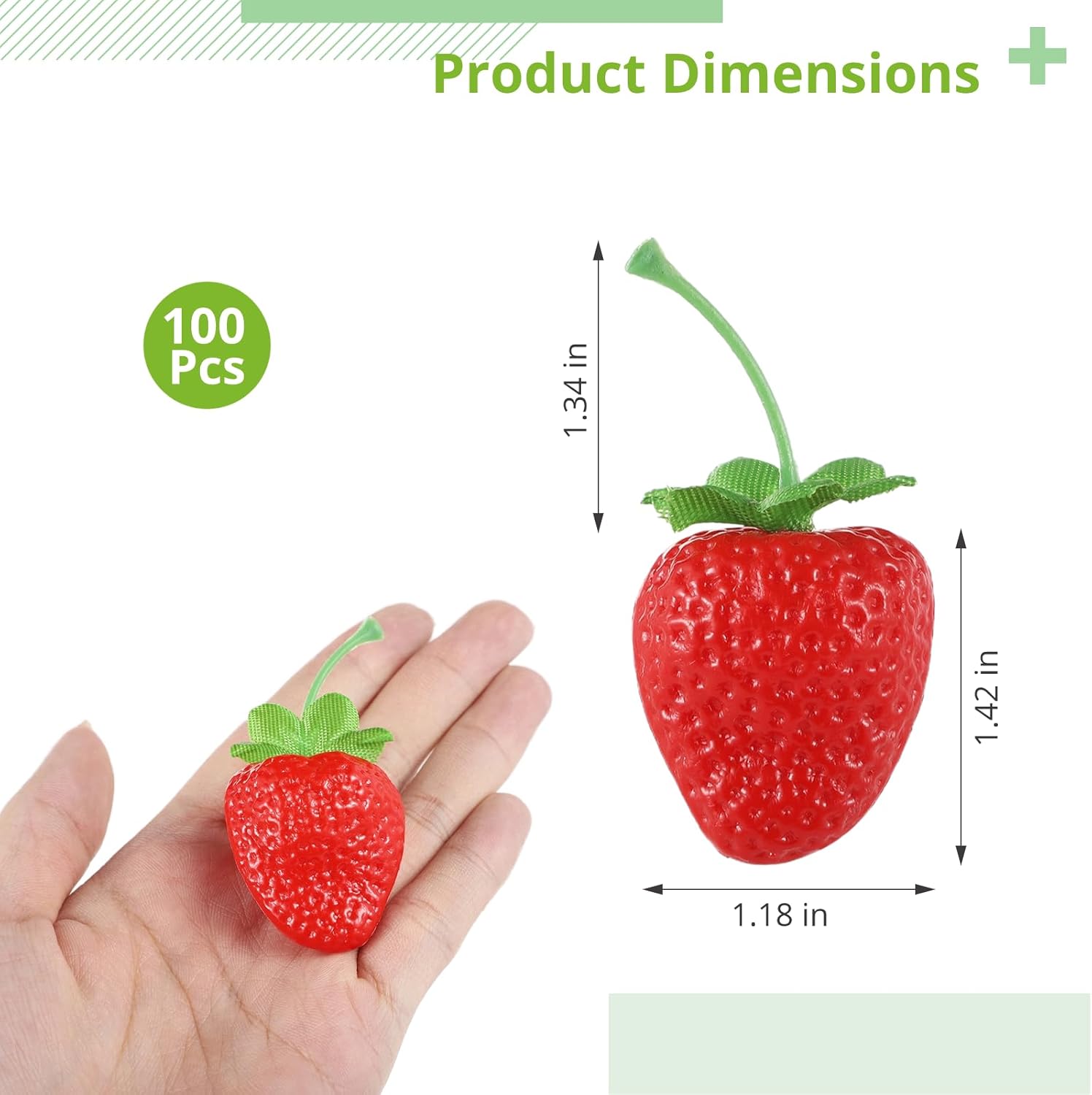 100 Pcs Artificial Red Strawberries Decorations
