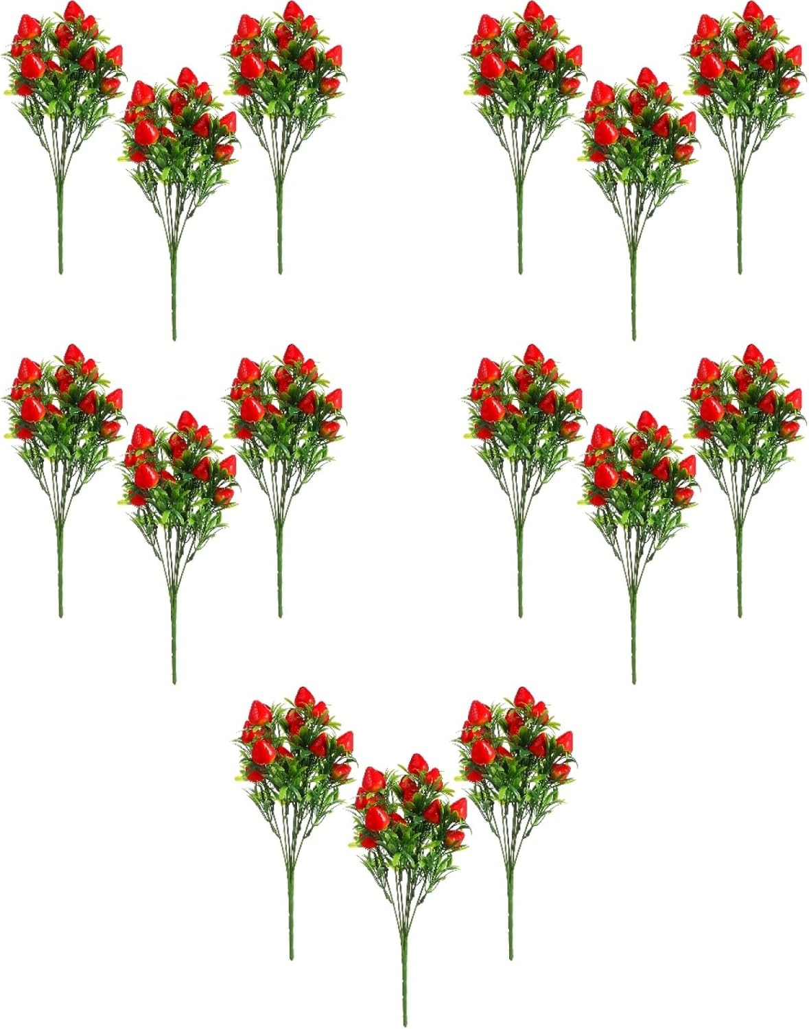 PRETYZOOM 15pcs Artificial Strawberry Picks for Decor and Crafts