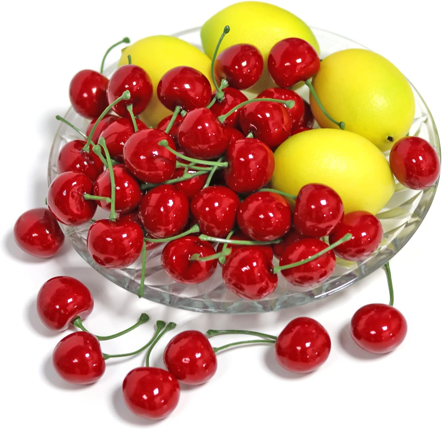 50Pcs Red Artificial Cherries for Decor and Crafting