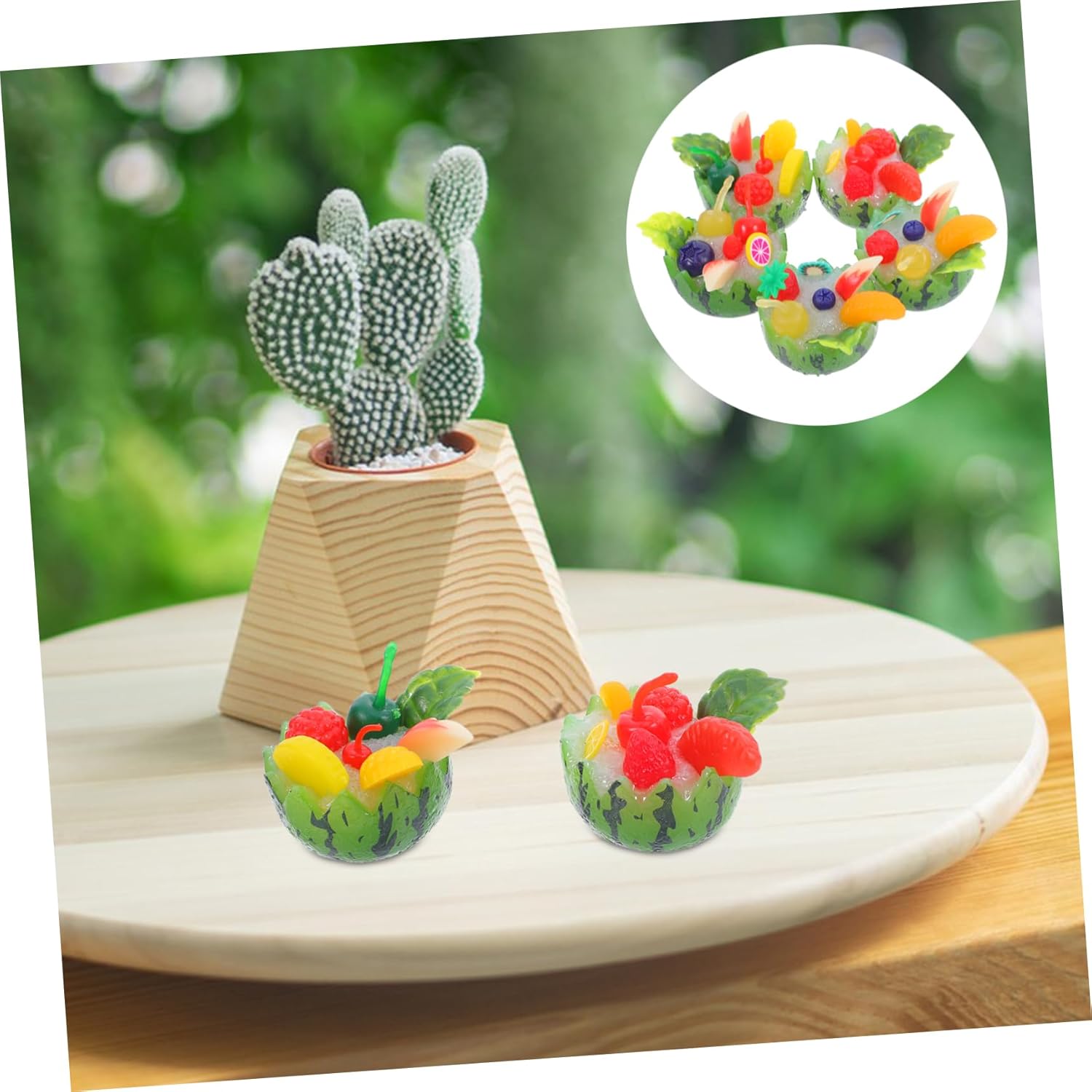 Garneck 5pcs Mini Realistic Watermelon Bowl Artificial Fruit