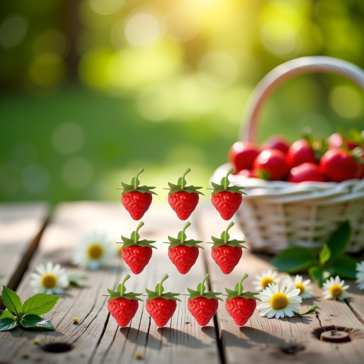 10Pcs Red Artificial Strawberries for Decor and Photography
