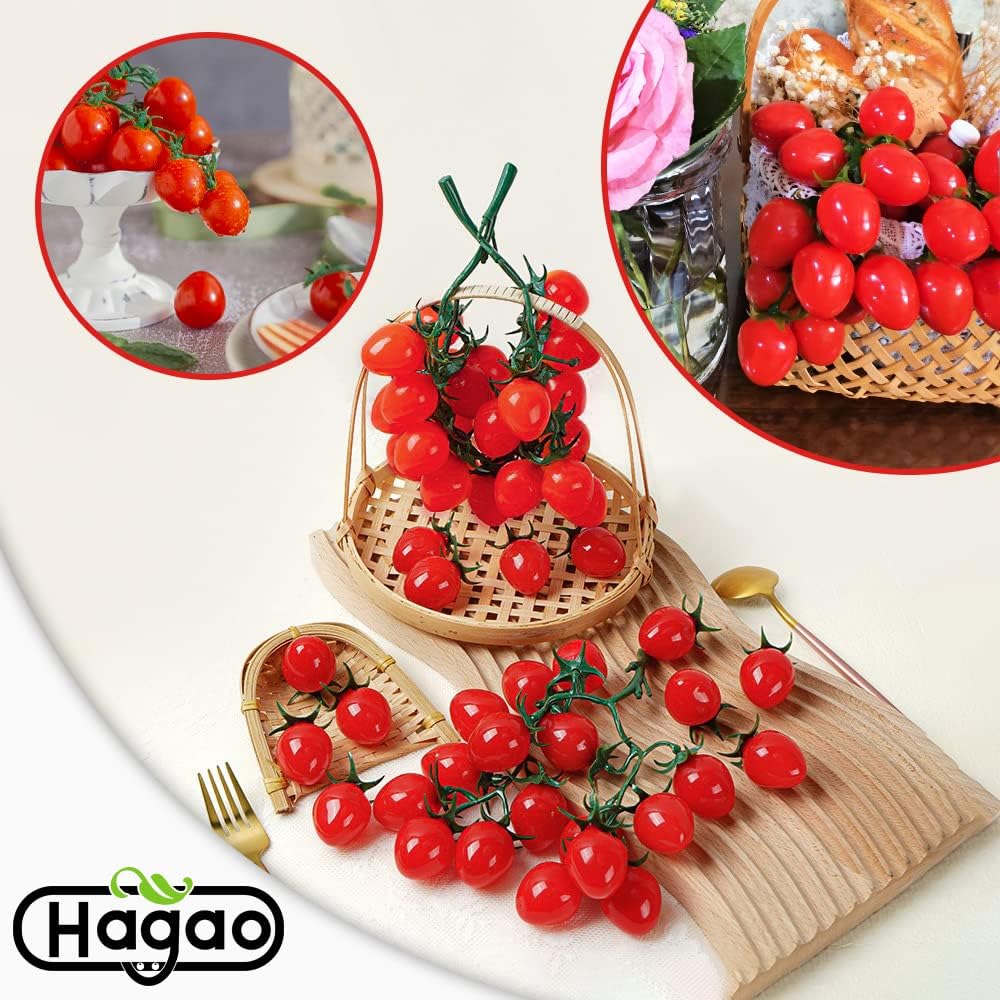 Fake Cherry Tomatoes Artificial Fruit Plastic Lifelike Kitchen Decoration