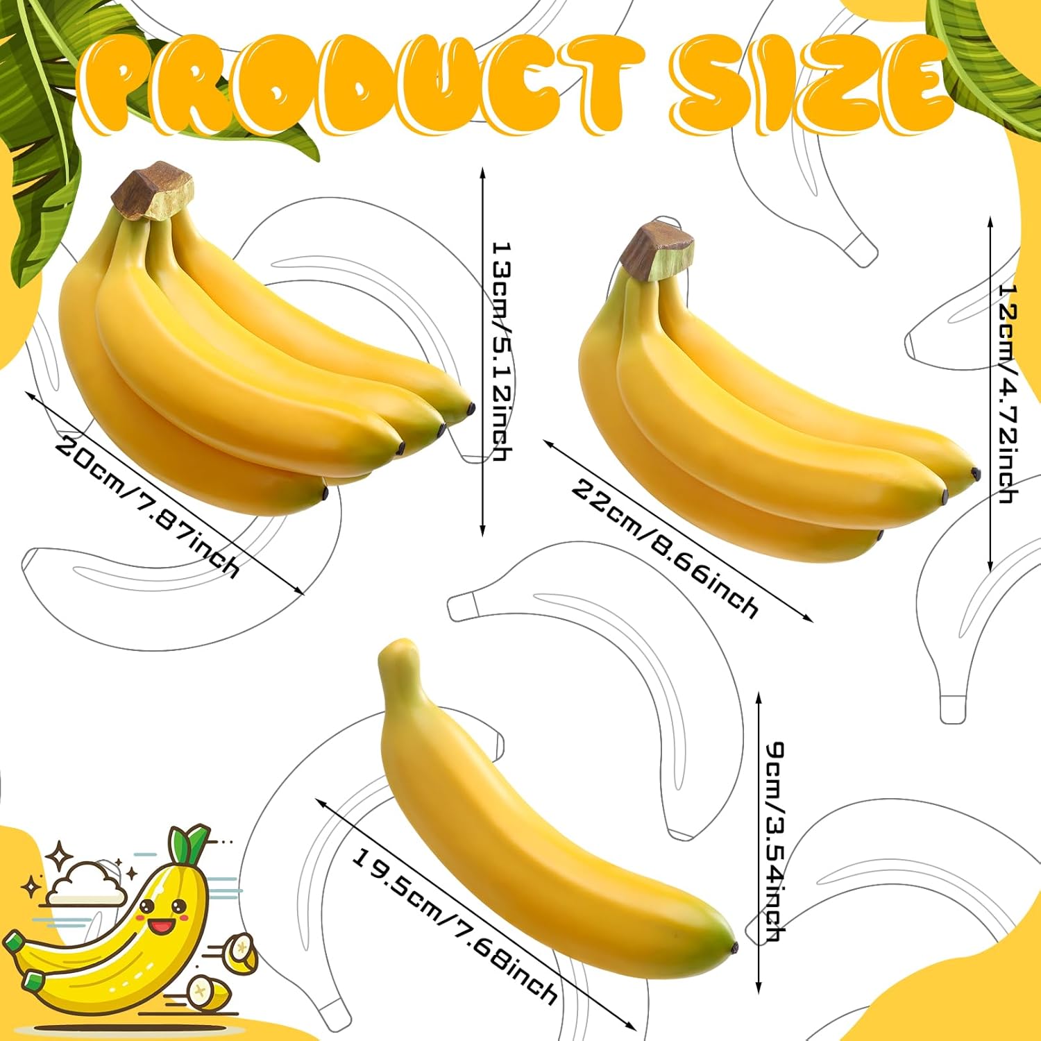 Hiboom Artificial Banana Bunch Display Set