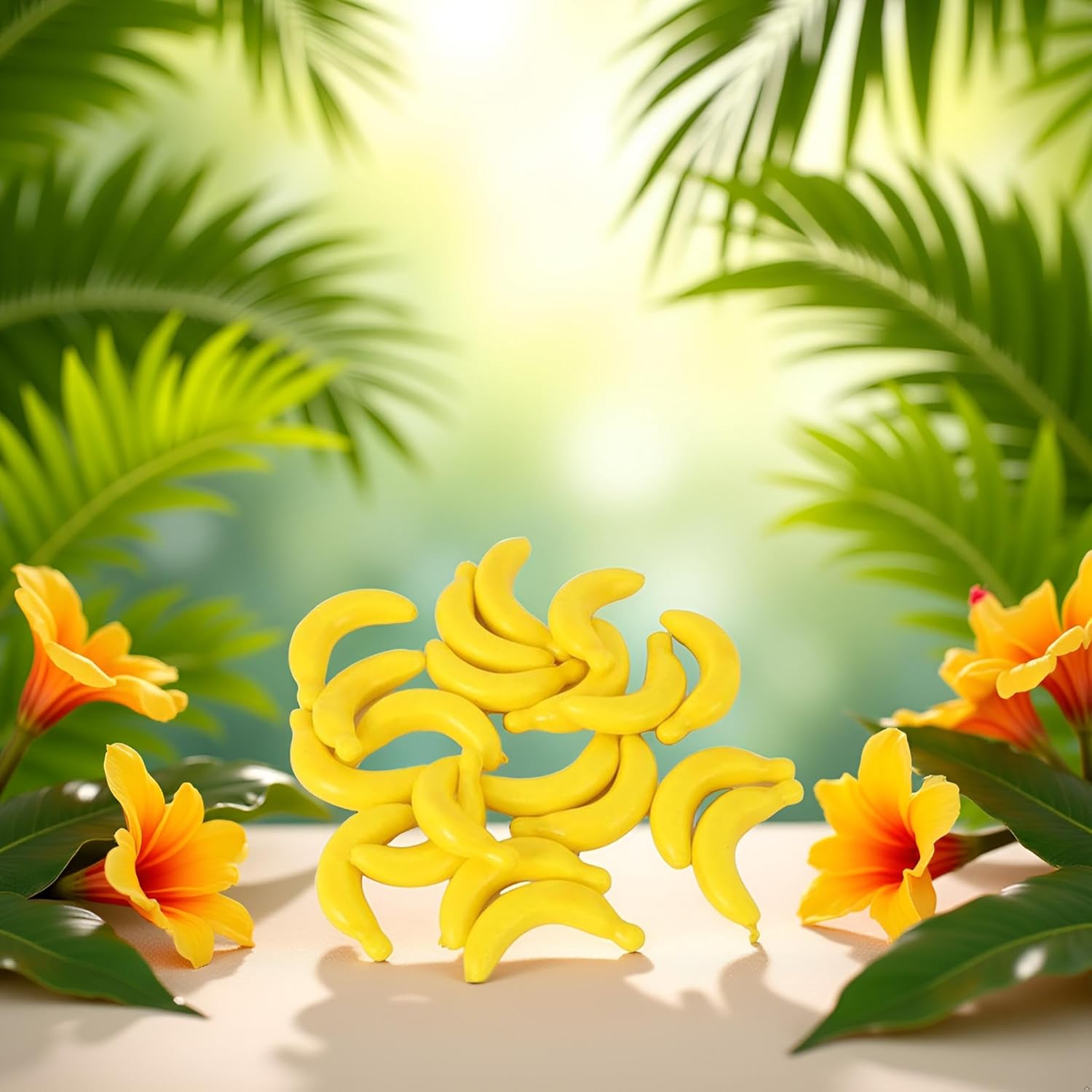 20 Pcs Yellow Mini Artificial Banana Props