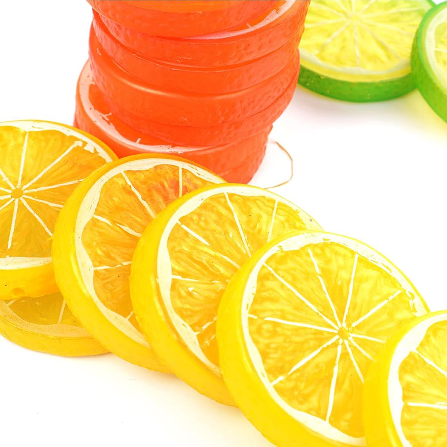 NUOMI 30PCS Artificial Lemon Slices for Decoration and Photography