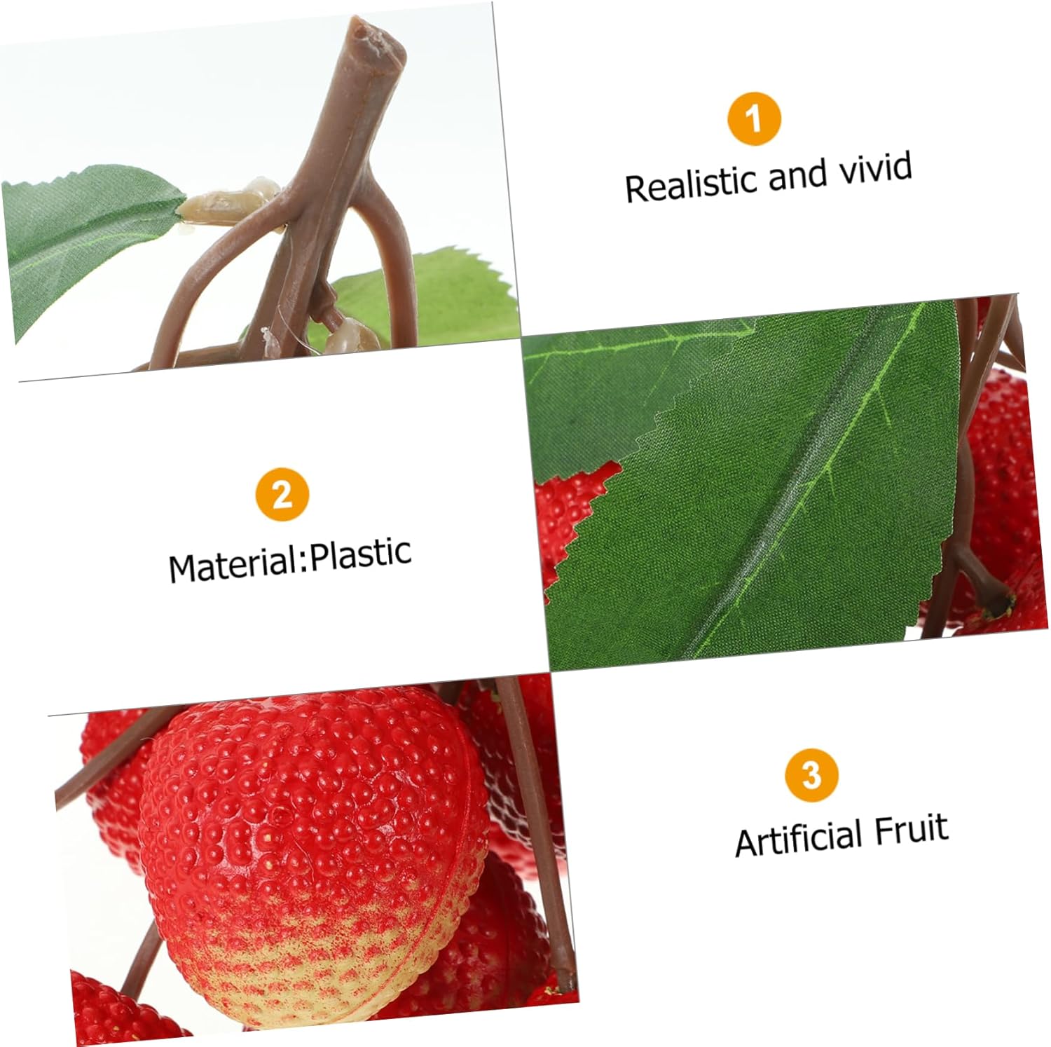 Cabilock 1 Bunch Realistic Artificial Lychee Cluster