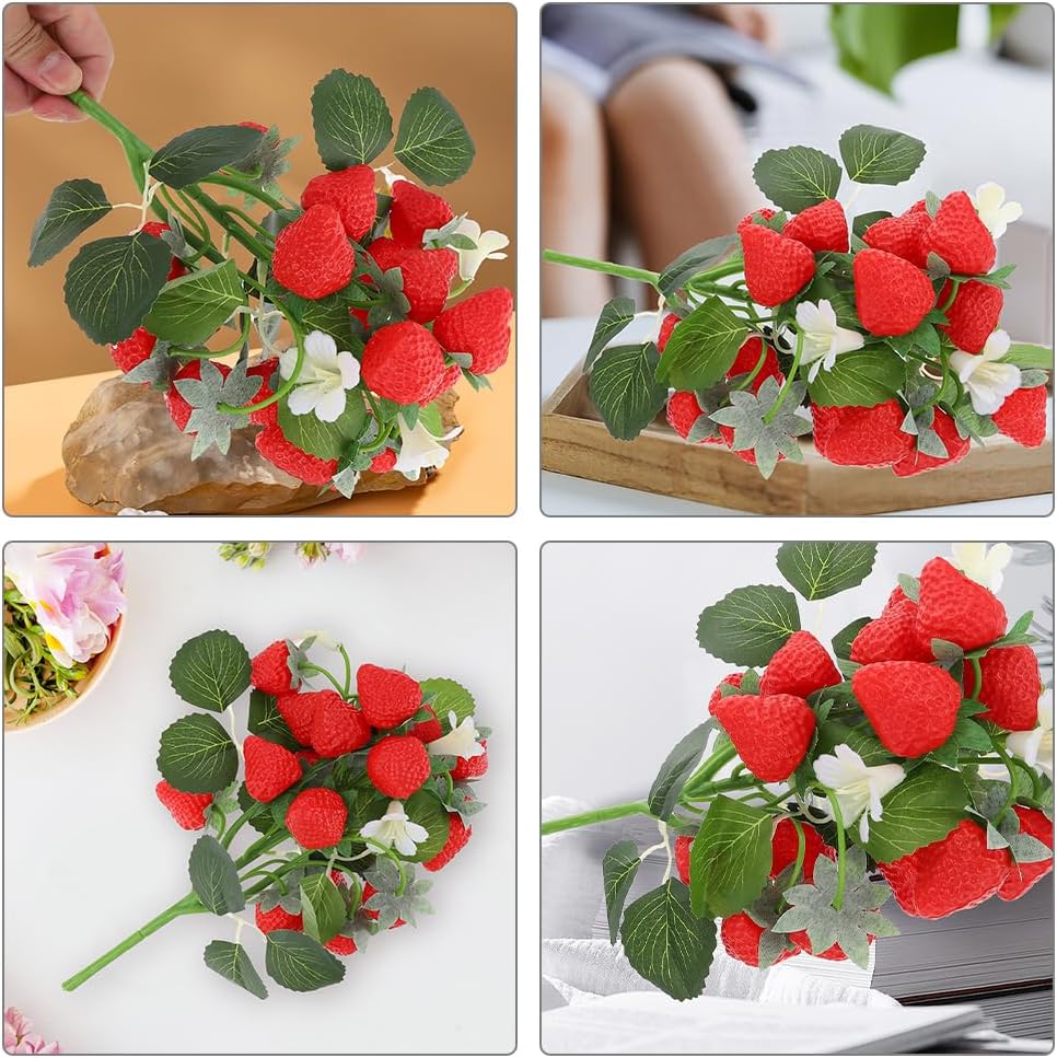 Zerodeko Artificial Strawberry Bouquet for Home Decor