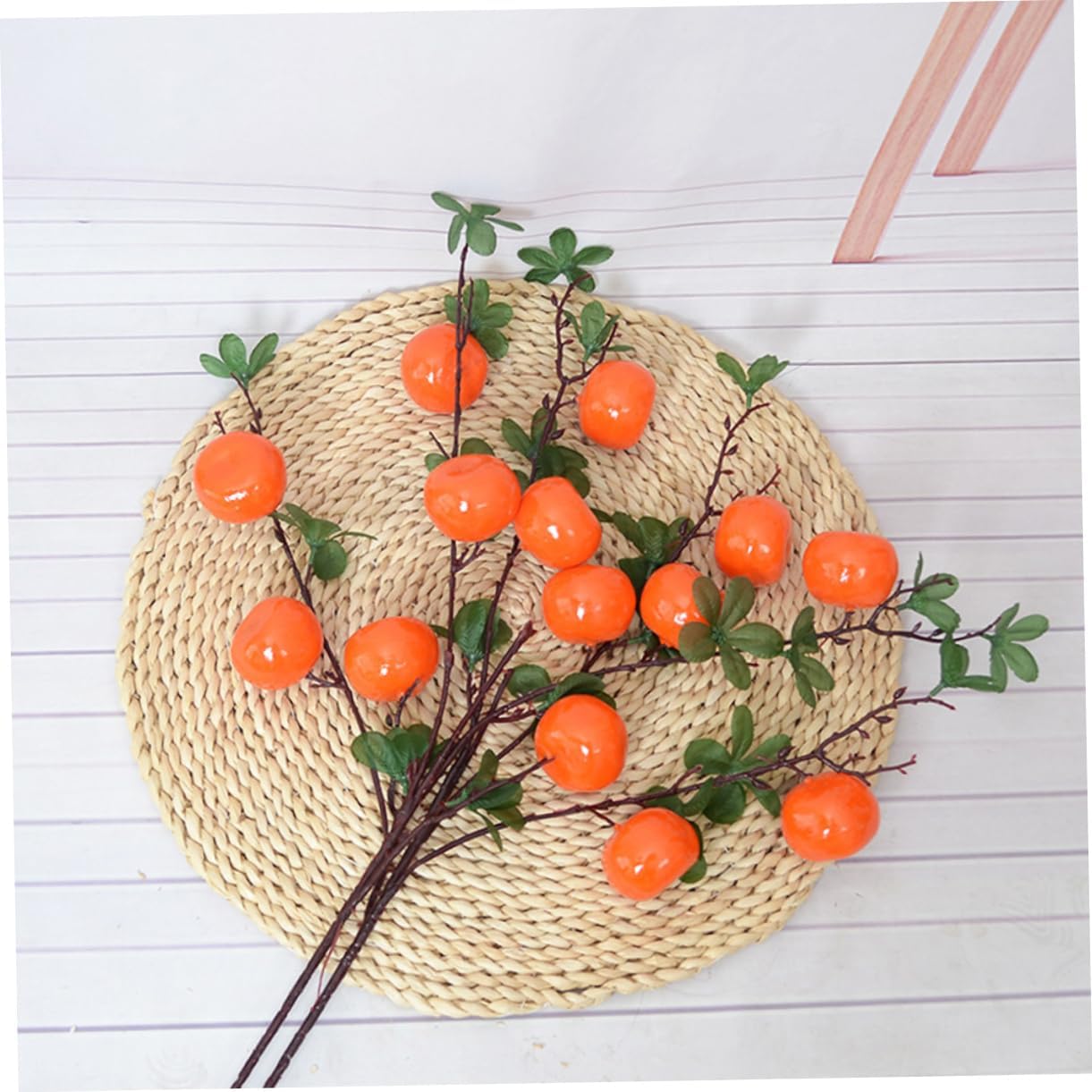 Zerodeko Realistic Artificial Orange Branch Decor