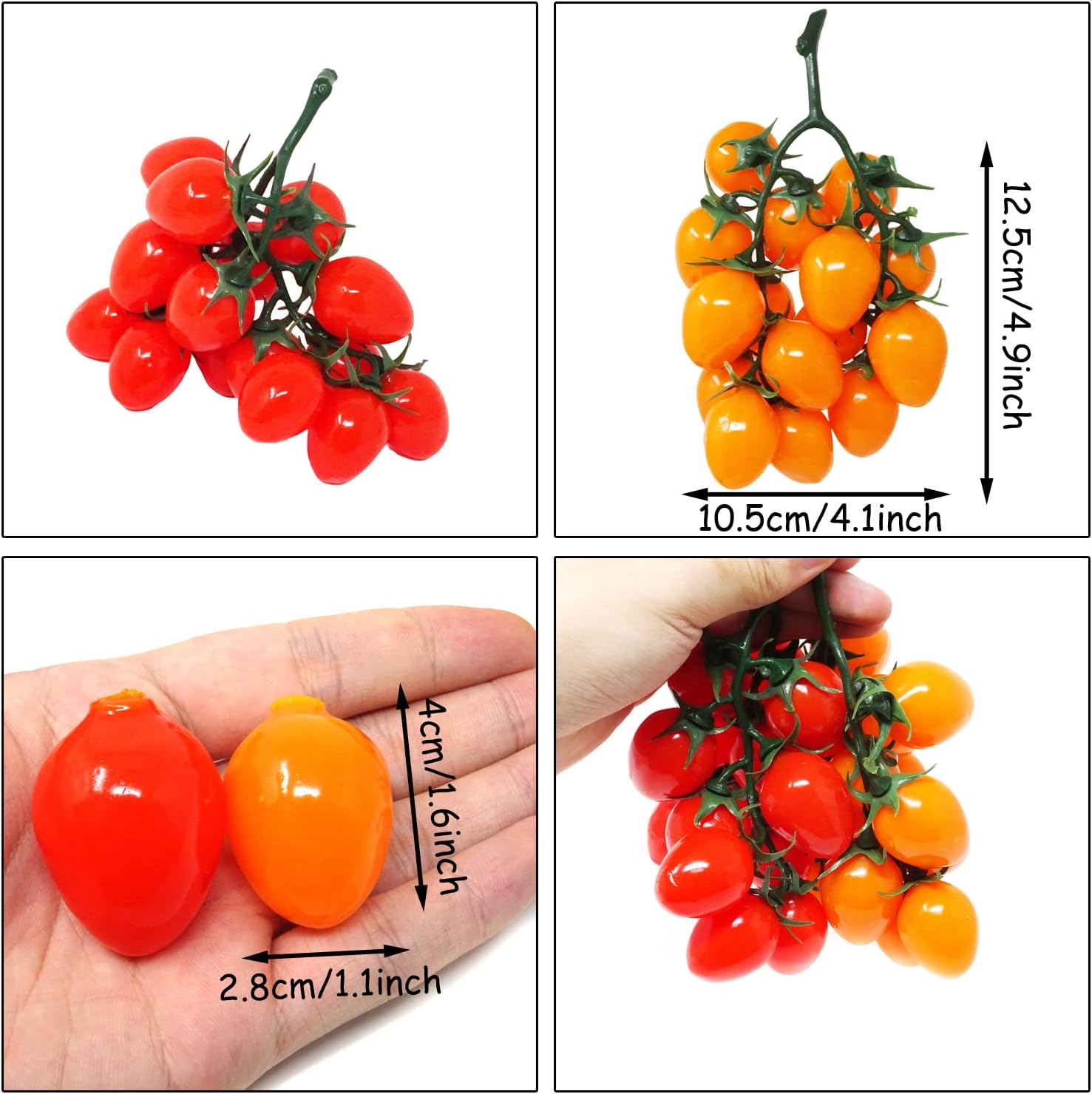Yueton 2 Strings Artificial Cherry Tomatoes Realistic Decoration