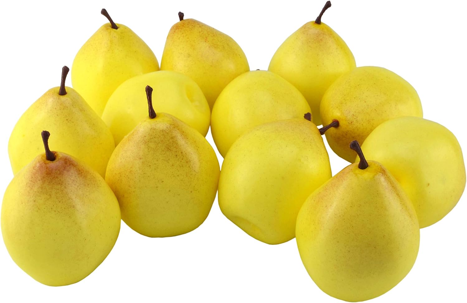 Jedfore 12 Pcs Lifelike Fake Yellow Pears Set