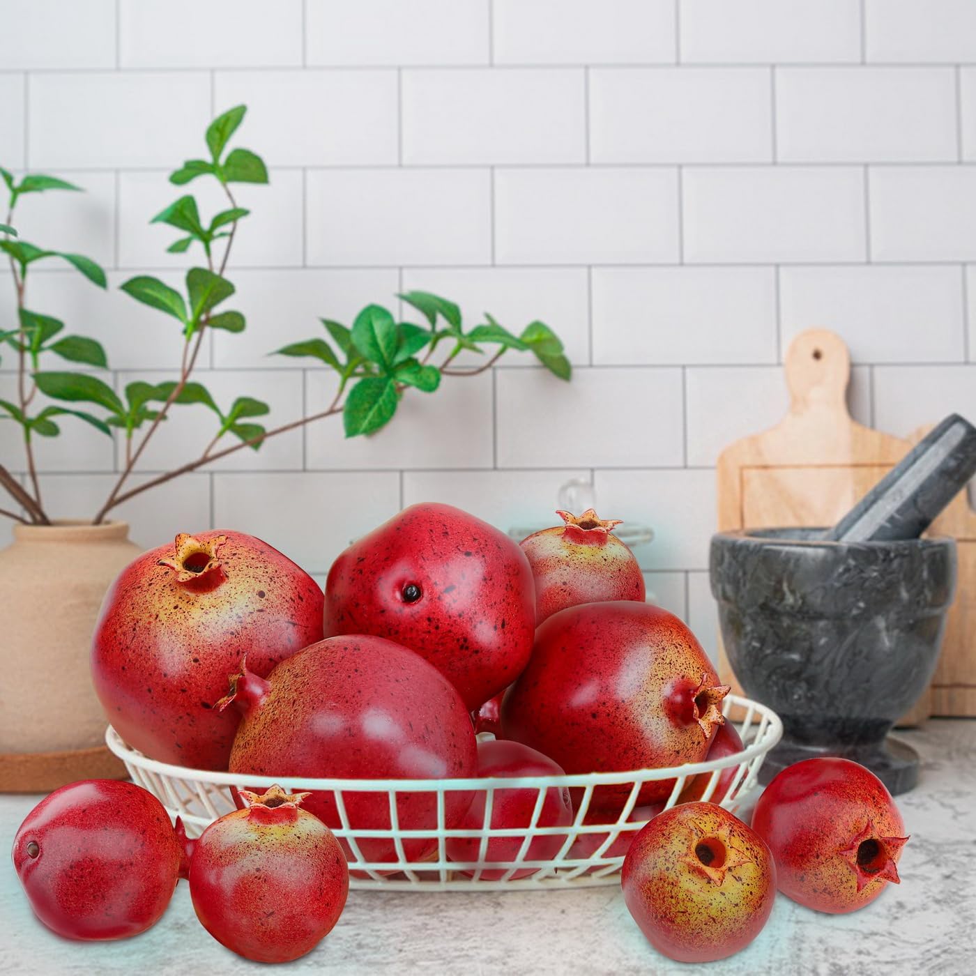 Woration Realistic Artificial Pomegranates 12PCS Home Decor