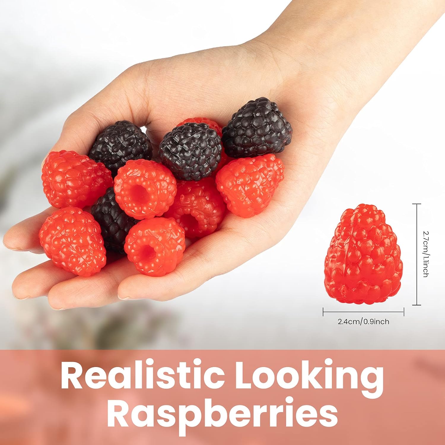 RAYNAG Artificial Black Raspberries 20PCS