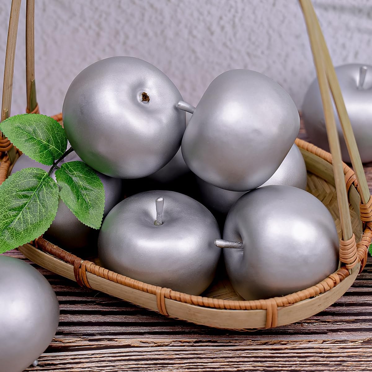 Gresorth 6 Piece Artificial Silver Apple Decor