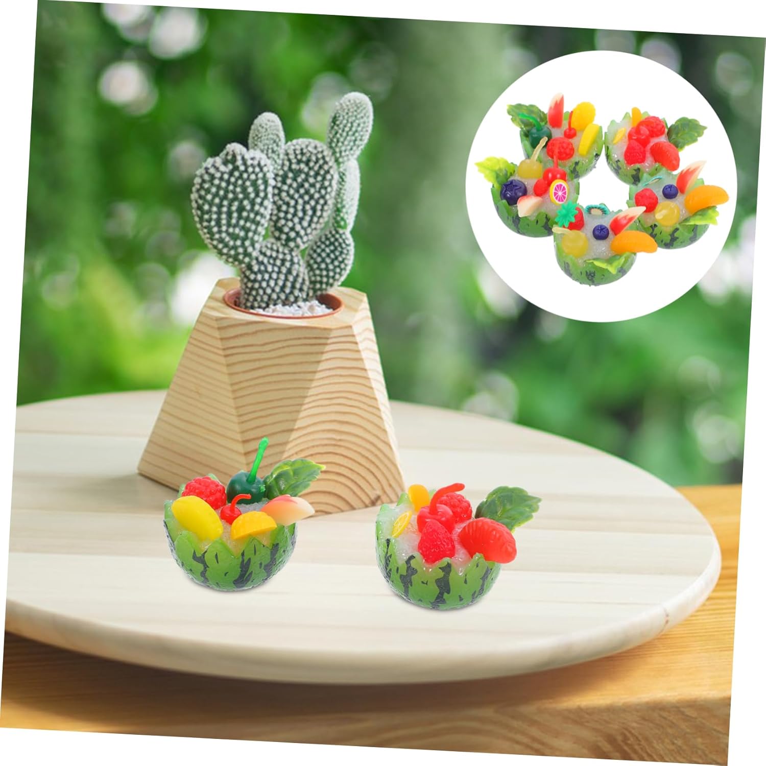 5pcs Lifelike Watermelon Bowls Artificial Fruit Decor