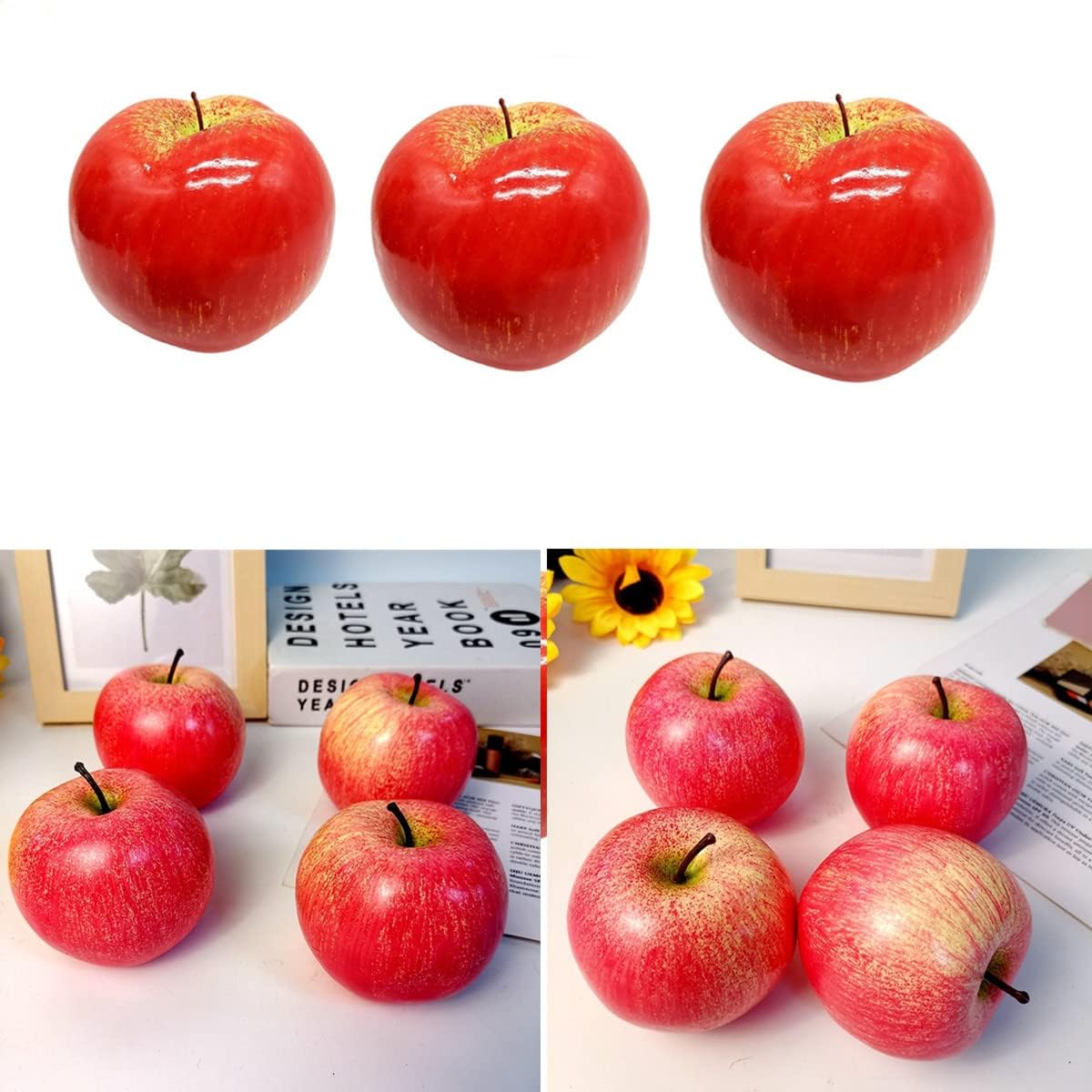 Artificial Red Apples 6PCS for Home Kitchen Decor