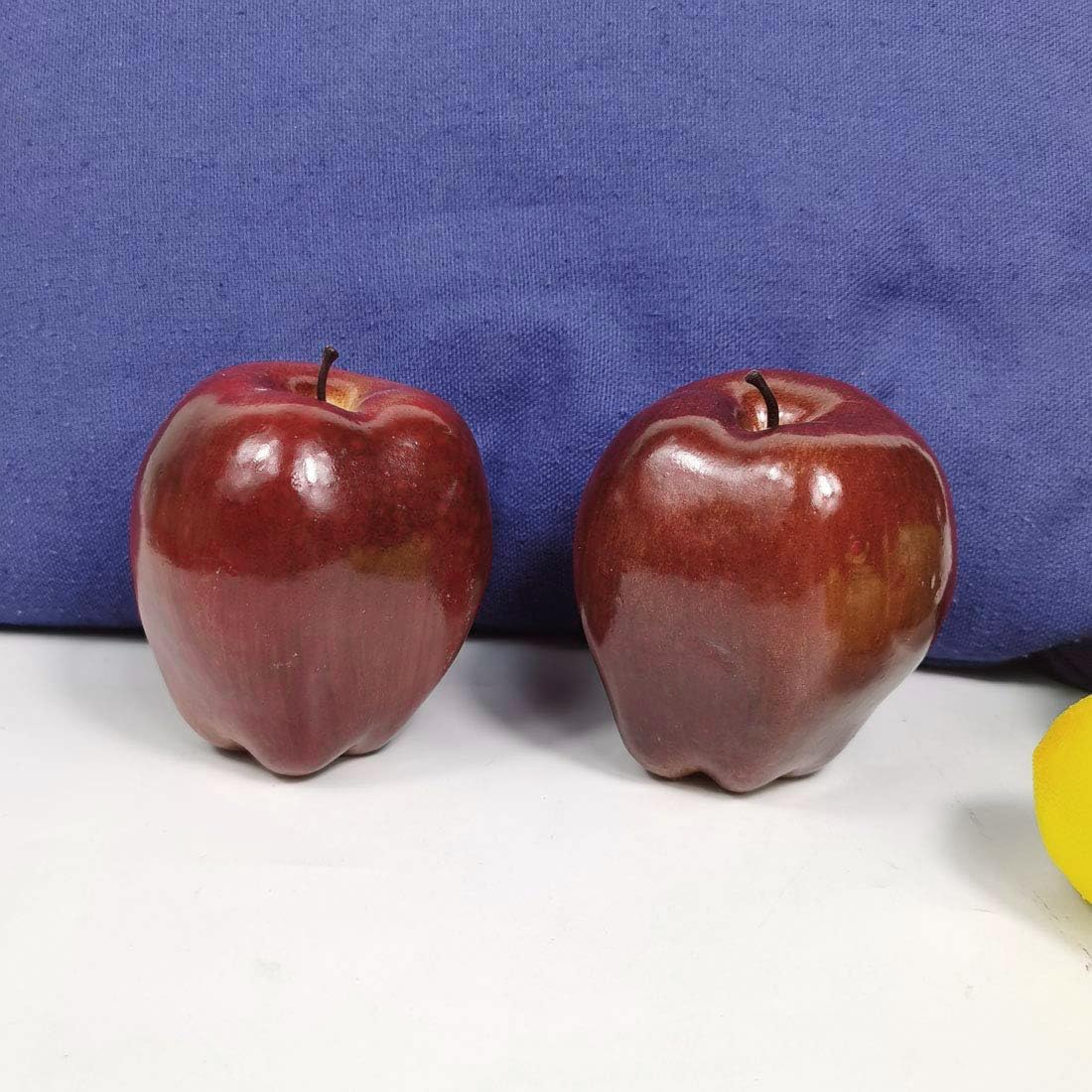 12Pcs Dark Red Artificial Apples for Home Kitchen Decoration