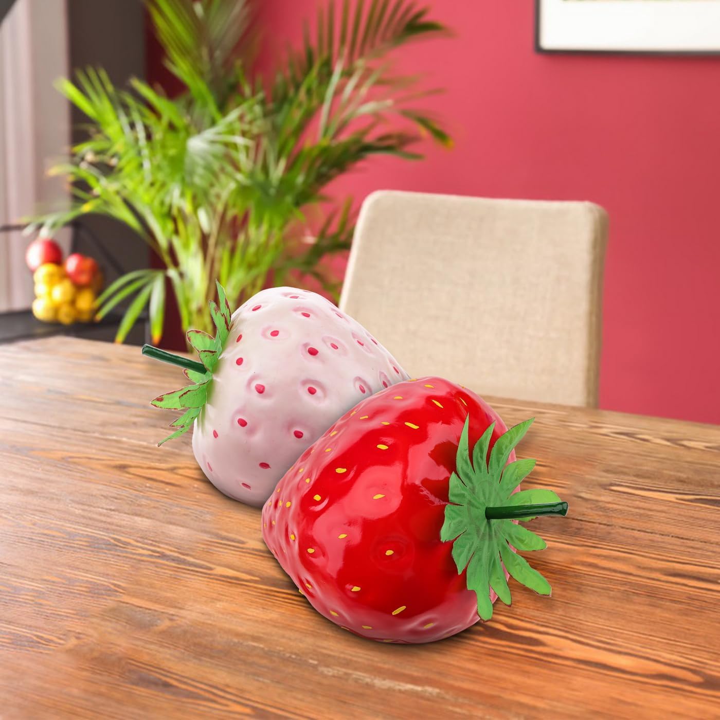 Woration 13 Inch Artificial Red Strawberry Decor