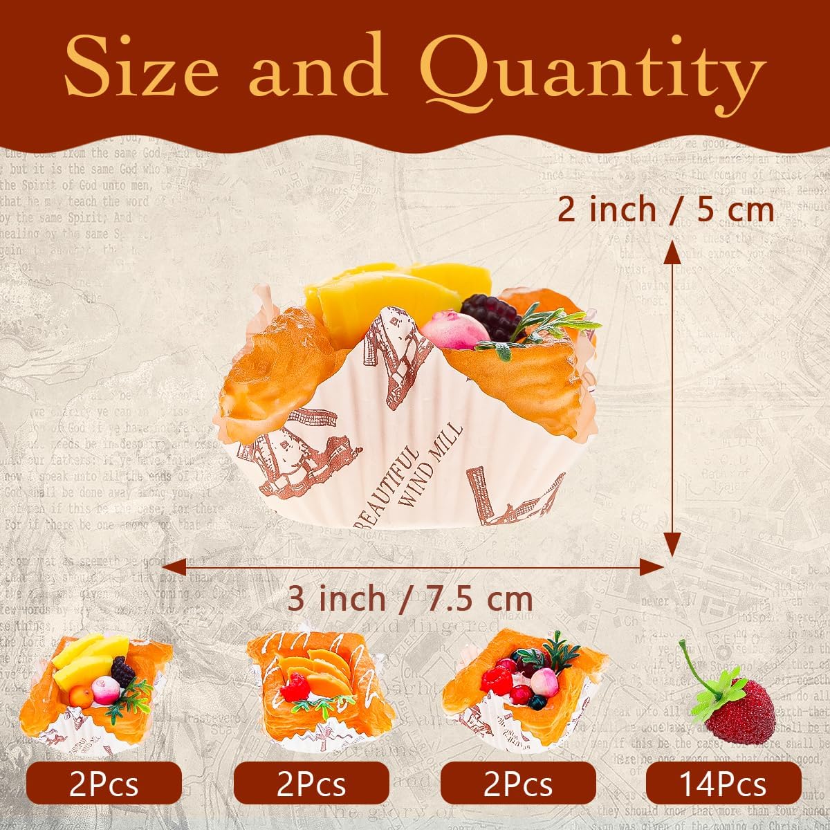 Kepfire Fake Dessert Display Cake Decor Set 20PCS