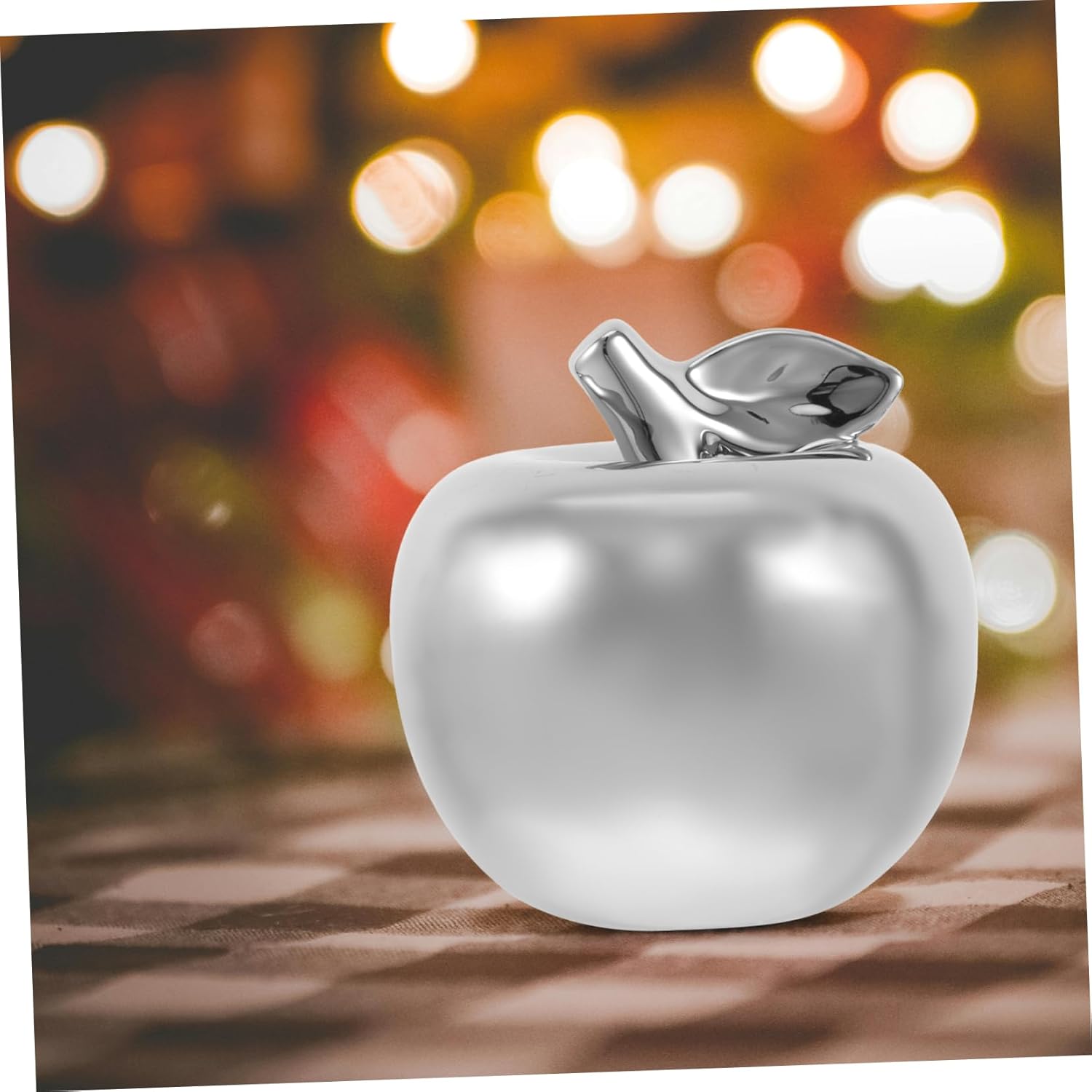 PartyKindom Ceramic Apple Ornament Silver Figurine Decor